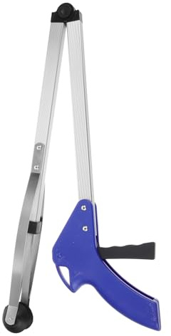 HEMOTON Pinza para Basura y Recolector De Basura Portátil para Jardín Mango Ergonómico Azul, Aluminio Plegable, Herramienta De Agarre Antideslizante para Limpieza Exterior y Doméstica