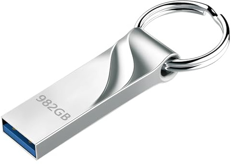Memoria USB 982 GB, Pen Drive USB 3.0 Velocidad Rápida Pendrive con Llavero Gran Capacidad Memoria USB Compatible con PC, Smart TV, Tablet
