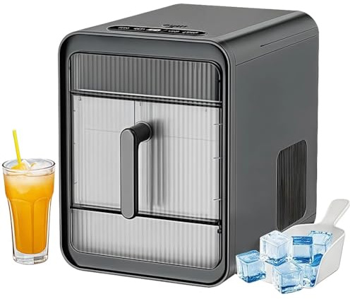 Macchina per ghiaccio compatta da banco, serbatoio dell'acqua grande da 1,5 litri, autopulente, raffreddamento rapido, silenziosa, 12 cubetti in 10 minuti per casa, bar, camper, campeggio black