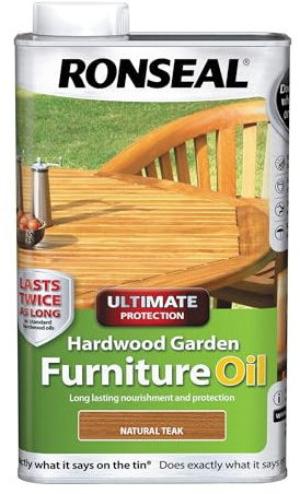 Hardwood Garden Furniture Oil Natural 1L – Water-Based Weatherproof Treatment for Teak & Hardwood Outdoor Furniture