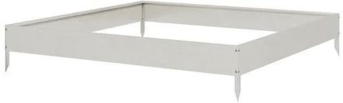 Bancal alto de acero inoxidable, 100 x 100 x 18,5 cm, bancal alto de acero inoxidable para jardín y balcón, duradero y fácil de limpiar, ideal para el cultivo de verduras y hierbas