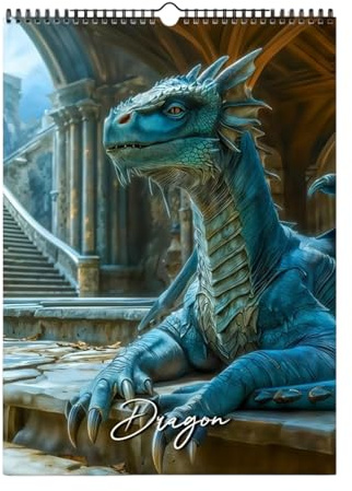 Calendario da parete 2026, tema drago, fantasia artistica, calendario familiare 12, pianificazione, pianificazione, decorazione per appuntamenti
