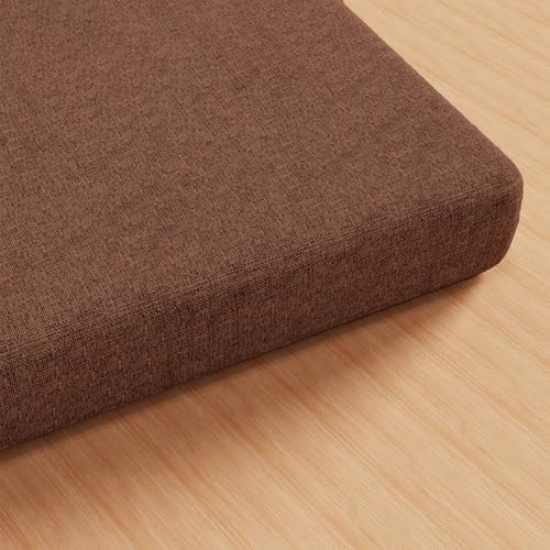 WEIZERO Benutzerdefinierte Bankauflage 60 x 150 cm Unterseite Antirutsch Bankkissen mit Reißverschluss für Outdoor, Gartenbank, Terrasse, Fensterbank, braun