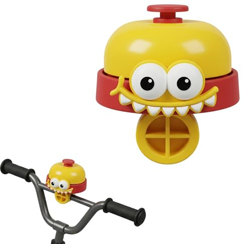 GWEOR Fahrradklingel Lustig mit Monster-Design – Handklopfklingel mit Lautem Klang, Fahrrad Accessoires für Bike, Roller, Tricycle & Laufrad, Lustiges Geschenk für Alle