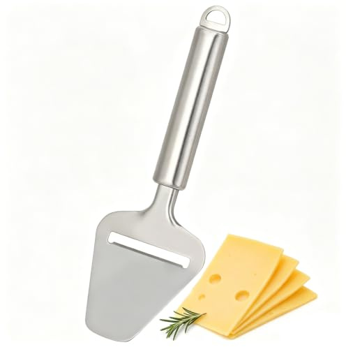 Stainless Steel Cheese Slicer, Manual Cheese Cutter with Long Handle, Multi-Functional Handheld Kitchen Tool for Slicing Block Cheese Planer, Ham, Vegetables for Charcuterie Boards and Kitchen Use