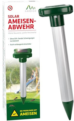 Gardigo® Ameisen Antiformiche a Energia Solare con Vibrazione | Dispositivo Repellente Formiche | 600 Hz - Copertura 700 m²