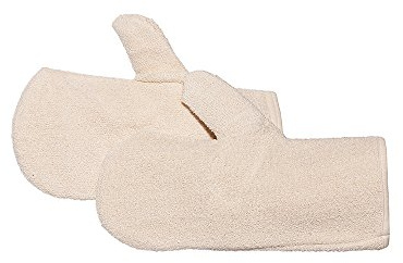 Jah Baumwoll‑Frottée‑Fausthandschuh (32 cm, mit Verstärkung) – hitze‑ & kältebeständig – für Ofen/Hitze, Bäckerei & Metall