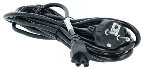vhbw Netzkabel Kabel für Kaltgeräte Stromkabel Schutzkontaktstecker C5 | Micky Mouse Kleeblatt Buchse 5m für PC Monitor Computer Drucker usw.