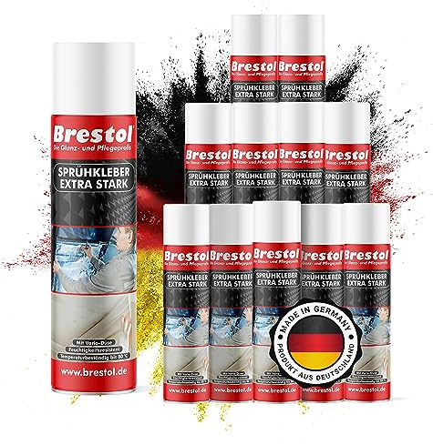 BRESTOL - 12 x 500 ml extra fuerte (7553.4) Pegamento pulverizador adhesivo spray adhesivo adhesivo spray spray adhesivo