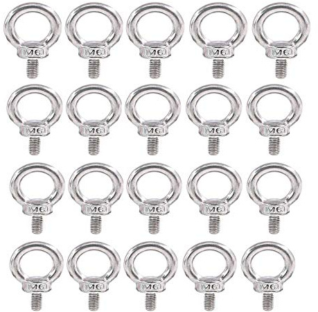 M6*11 Ringschraube Edelstahl 20 Stück, JatilEr 304 Edelstahl Augbolzen Ringbolzen Rostfrei Ösenschrauben Hardware Ringschrauben, Ring Runde Augenschraube für Rolle Des Befestigens Und Hängens