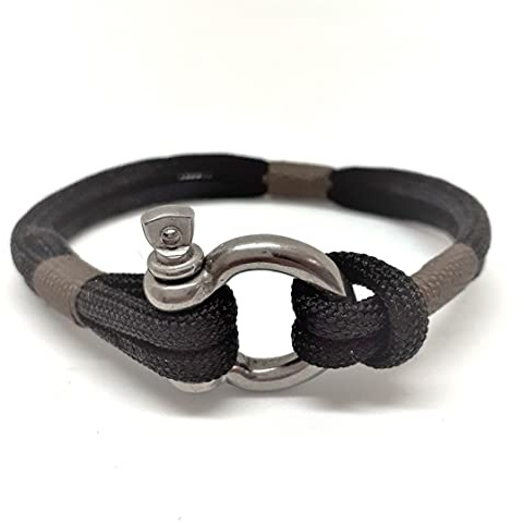 D Shackle Bracelet for Men (Black)