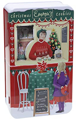 POWERHAUS24 Blechdose Emma’s Laden, Geschenk, Aufbewahrung, Deko, Spielzeug, lebensmittelecht, ca. 20 cm x 11 cm, 2 Rezepte inklusive