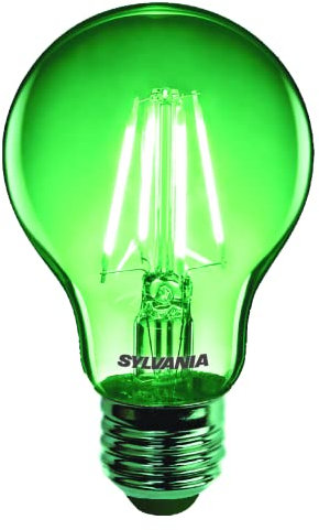 SYLVANIA Retro LED Lampe Helios Chroma A60, LED für Lichterketten, E27 Sockel, 4 Watt / 700 Lumen, 6000h Lebensdauer, Klarer Kolben, Birnen Form, 106mm Höhe, 60mm Durchmesser, 1 Stück, Lichtfarbe Grün