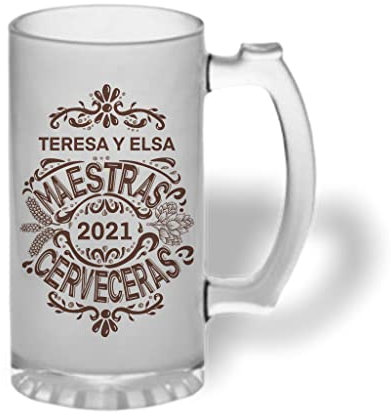 Bee Ingenious Jarra cerveza personalizada de cristal esmerilado. Jarra de cerveza original. Coleccion cerveceros. (Maestras Cerveceras)