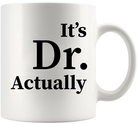 Panvola It's Dr Actually Doctor mugg examensgåvor doktorsexamen läkare ny läkare nyhet dryckesartiklar keramisk mugg (vit)