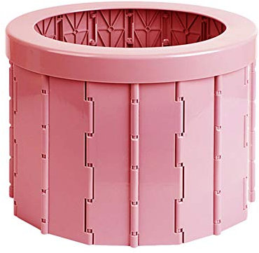 FIYSON Campingtoilette, Outdoor-Toilette Tragbare Toilette Klappkommode Toilettensitz,Mobile Faltbare Campingklo für Camping, Unterwegs, Wandern, Ausflüge, Stau (Rosa)