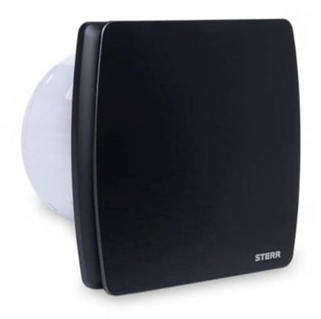 STERR Bathroom Extractor Fan LFS150-QB 150 mm with Backdraft Shutter Black - Silent Bathroom Fan