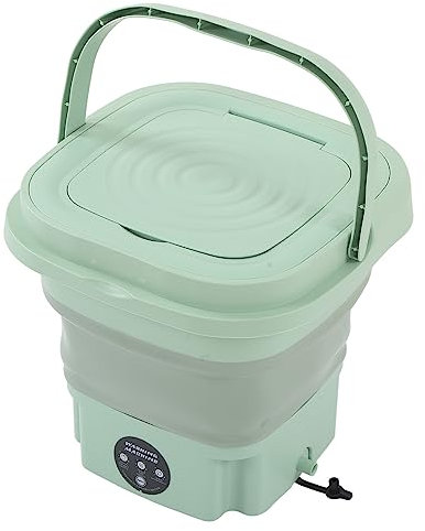 HEEPDD Mini Lave-Linge Pliable 8L Lave-Linge Grande capacité Petit Lave-Linge à Faible Bruit avec Commande à 1 Bouton pour la Maison 8L 100‑24 (Menthe Verte)