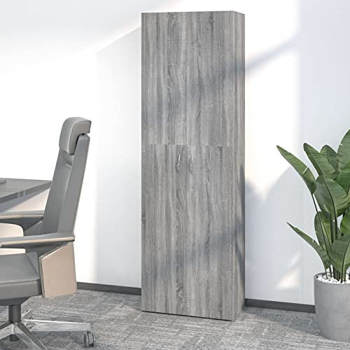 GuyAna Büroschrank Grau Sonoma 60x32x190 cm Aktenschrank BüRo Schrank HäNgeregisterschrank Ordnerschrank Aktenschrank HäNgeregister Holzwerkstoff