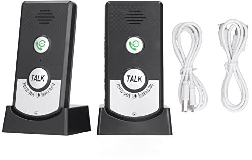 Campanello Vocale Bidirezionale Citofono Senza Fili Campanello Home Caregiver Cercapersone Citofono di Campanello Intercomunicador Wireless (Nero)