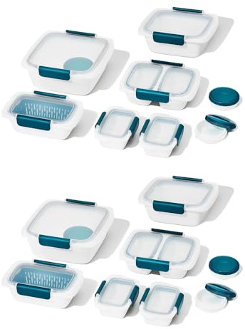 OXO Good Grips Prep & Go 20-Piece Food Container Set, Pack of 2