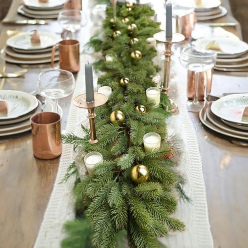 Odot Weihnachtsdeko Künstliche Tannengirlande (Keine Verzierungen) Weihnachtsgirlande Girlande Weihnachten, Weihnachten Rattan Kamin Treppe Balkon Dekoration Innen Outdoor (Grün- 200cm)