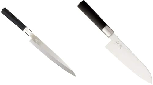 Kershaw Wasabi Black Yanagiba Knife & Wasabi 6716S Coltello Santoku, Acciaio Inossidabile, Nero, 16.5 cm