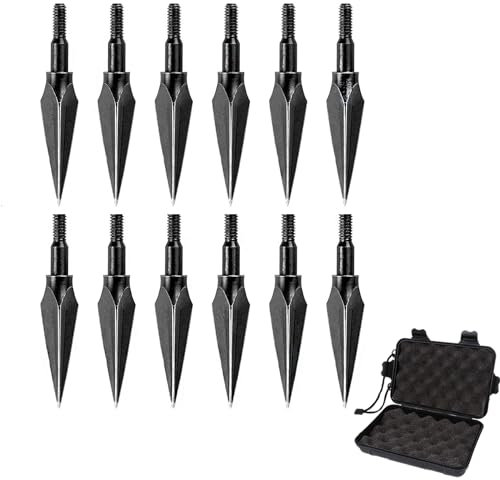 biubiusot Pfeilspitzen Jagdspitzen 12er Pfeilspitze Jagdpfeilspitzen Broadhead 150 Grain Traditionelle Carbonpfeile, Armbrust, Alupfeile und Fiberglaspfeile Bogenschießen (A)