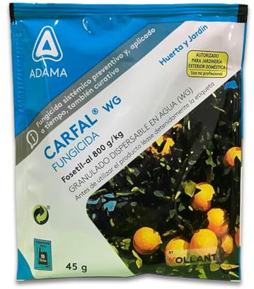 Carfal WG 45g - Adama. Fungicida granulado sistemico preventivo y, aplicado a tiempo, tambien curativo. Fosetil-al 800g/kg
