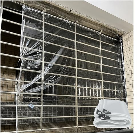 FENGZEQUAN Heavy Duty Waterproof Transparent Tarp,0.35mm,Winter Plants Greenhouse tarp,UV-Ray, Tear, Cold Weather Resistan,for Camping/Patios/Enclosure Chicken Coop Garden Plants(2.2x7m/7.2x22.9ft)