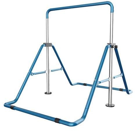 Gymnastikstange Kinder Gymnastics Bars mit Verstellbarer Höhen, Garten Kinder Turnreck Indoor Horizontale Training Bar Heimausrüstung Stangen für 3-6 Jahre alte Kinder (Blau)