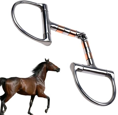 Generisch D-Ring-Pferdegebiss, Trense-Pferdegebiss | Pferdegebiss aus Kupfer mit Rollenmaul,D-Ring-Trensengebisse, eingelenkiges Pferdegebiss, Pferdegebissring, Reitzubehör