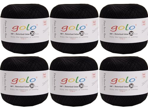 golo Virkgarn med 6 kulor, broderitråd för handstickning