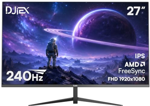 DJiEX 27 Inch Gaming Computer Monitor 240Hz FHD 1080P, 99% sRGB, 1ms MPRT