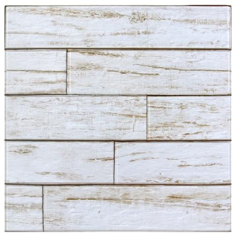 COMSTICKC Paneles de pared 3D adhesivos efecto madera, Blanco,10 piezas, 30 x 30 cm, paneles de pared de PVC imitación madera, impermeables