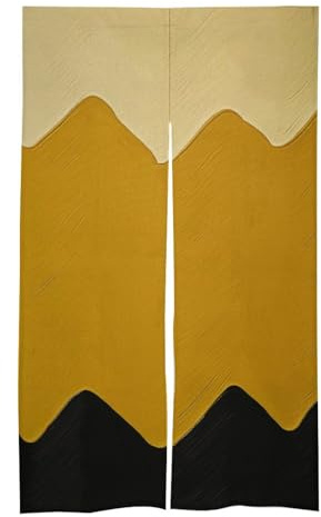 Mustard Yellow and Black Door Curtain Blackout Doorways Curtains Divider Curtains Door Flag for Living Room,Front Doors,Sliding Doors(57 X 17 Inch)