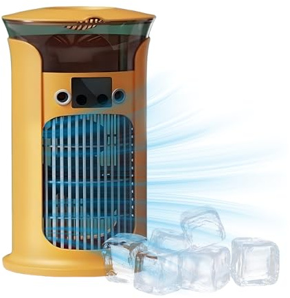 Climatiseur Mobile, 2025 Nouve Mini Climatiseur, Climatiseur Mobile Sans Évacuation, 3 Vitesses, A +++ Climatiseur Mobile Silencieux Pour Chambre À Coucher, Bureau (Orange)