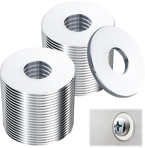 KineticKraft M6 Washers, 100 Pieces M6 x 18 mm Penny Washers | 304 Stainless Steel Washer, A Thick Flat Washer, Large Metal Plain Round Chrome, SS Flat Washers for Bolts Screws & Bolts
