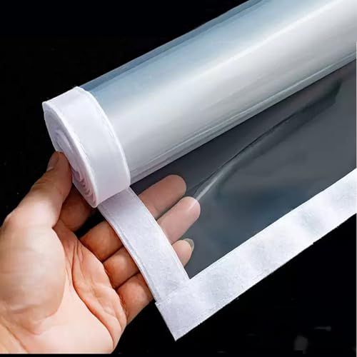 XINGWANGG Kit D'isolation de Fenêtre pour l'hiver,transparent Film Isolant pour Fenêtre,Rideau Thermique Anti Froid,Imperméable,Coupe-vent,pour Salon Chambre,Personnalisé (65cm x 110cm)