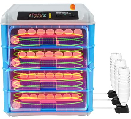 200-240 Eggs Incubators, 110V 80W Poultry Hatcher Machine, 5 Automatic Incubation Modes Incubator with Automatic Turning Temperature & Humidity Control and LED Screen for Chickens Ducks Birds