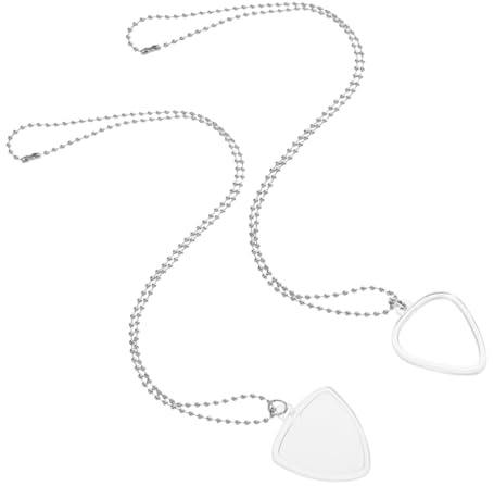 FRCOLOR Transparenter Gitarrenplektrum Halter Halskette für Akustik und Bassgitarren 2 Stück Robuster Kunststoff Verlängerte Kette für Schnellen Zugriff bei Auftritten
