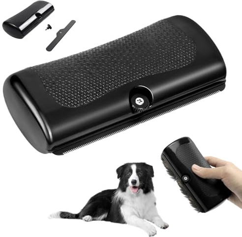 PIWOSGOL Fellwunder Bürste Hund, Hundebürste für Hunde, Pet Care Brush Mit Komfortgriff, Hundebürste Kurzhaar, Pet Hair Removal Brush für Hunde Katzen und andere Haustiere, Schwarz