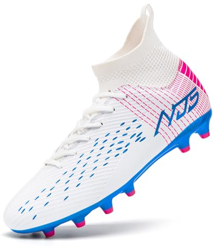 Mokayu Zapatillas de Fútbol para Hombre Profesionales Atletismo Banda Alta Calzado de Fútbol Zapatillas de Deporte Entrenamiento para Césped Artificial Futbol de Competición