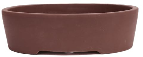 Bonsai - Schale oval 31.5 x 25 x 9.5 cm unglasiert braun 40154