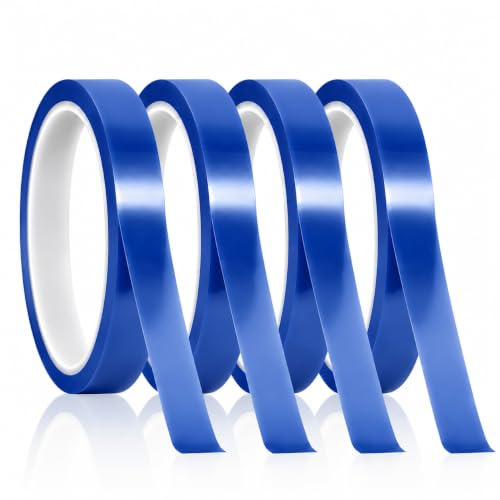 4 Rollos Cinta Térmicas 10mm x 33 m, Azul Cinta Resistente al Calor