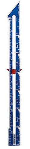 DANAIXZ Professional Aluminum Quilting Ruler with Sliding Gauge for Precise Sewing Measurements Hem Depth Button Spacing DIY Craft Projects Household Sewing Tool (Pointed blue aluminum ruler)