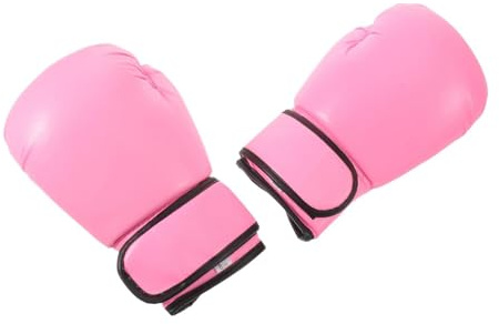 Parliky Barnboxningshandskar för Damer och Pojkar PU Läder och Svampfyllning med Trycklossare Lättskyldiga och för Boxning Kickboxning Muay Thai och Mma Träning Rosa
