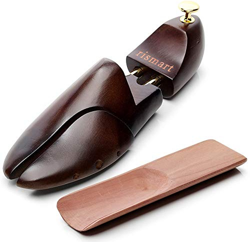 rismart Horma de Zapatos de alta calidad Zapato Camillas Moldeador con dos resortes bocina(Café,EU43 /1 par)