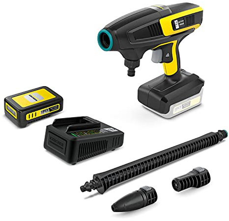 Kärcher 18 V Akku-Druckreiniger KHB 6 Battery Set, inkl. 18 V/2,5 Ah Akku und Schnellladegerät, Druck: 24 bar, Flachstrahldüse, Rotordüse, Quick Connect, Gartenschlauchanschluss A3/4, Gewicht: 1,3kg