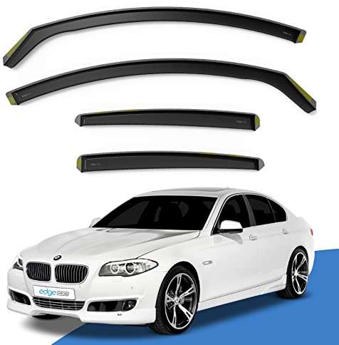 EdgeVisors Wind Deflectors for BMW 5 Series F10 4 Door Saloon (2010-2017) 4pc Set | In-Channel Rain Guards & Accessories